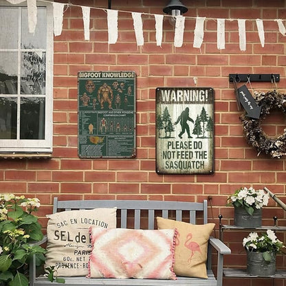 2Pcs Vintage Funny Sasquatch Signs Bigfoot garden decor, Bigfoot Sasquatch Funny Signs for yard