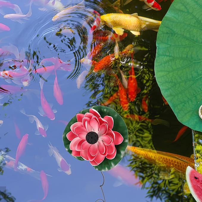 LIOOBO Solar Floating Fountain Lotus-Style Pond Fountain Outdoor Garden Water Feature Solar-Powered Floating Decor for Pool and Pond
