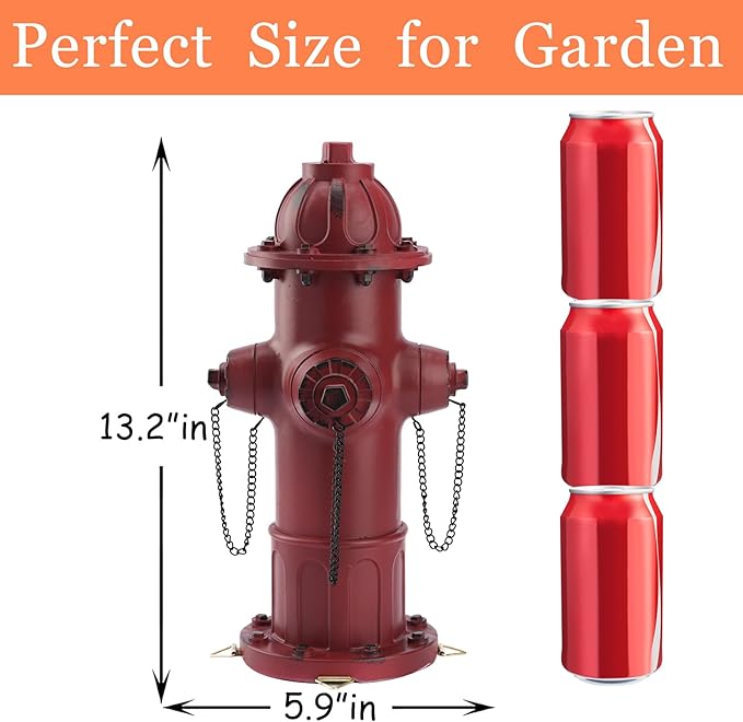 Realistic Resin Fire Hydrant Statue for Potty Training Dogs - Dog Fire Hydrant Pee Post, Weather-Resistant Garden Decor,Outdoor Garden & Lawn Ornament(Suitable for Small Dogs;13.1In;Retro Red)