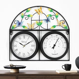 17Inch Large Outdoor Clock,Waterproof Wall Clock with Thermometer,Weatherproof Non-Ticking Quartz Battery Operated Decor Clock for Patio,Garden,Pool,Porch,House Warming Gifts