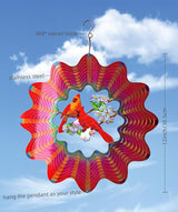 Cardinal Wind Spinner Outdoor Cardinal Spinner for Garden and Yard Décor Cardinal Gifts for Women/Men Red Cardinal Spinner with 3D Visual Effect