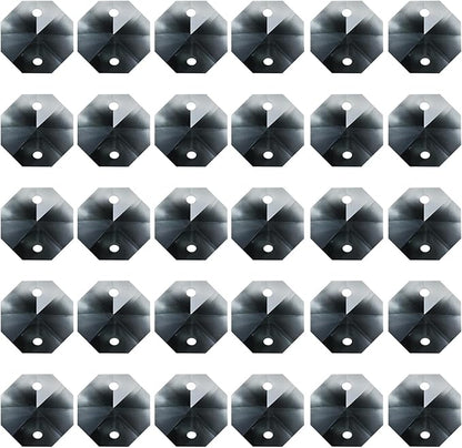 PATIKIL K9 Crystal Octagon Beads 2 Holes Pendants, 60 Pack 14mm Chandelier Prisms Parts Ornaments Hanging Beads for DIY Arts Crafts Decoration, Light Black