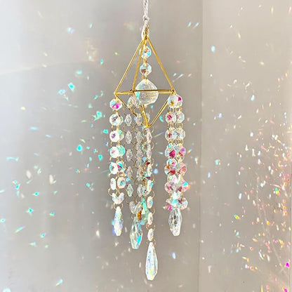 Sun Catchers with Crystals Hanging Crystals Prisms Suncatcher Crystal Suncatchers Hanging Wind Pendant for Window Garden Home (Type-A)