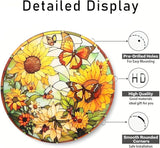 Sunflower Stained Window Hanging Suncatcher 7.9" Hand-Painted Sun Catcher Ornament for Home Garden Christmas Mother’s Day & Valentine’s Day Gift