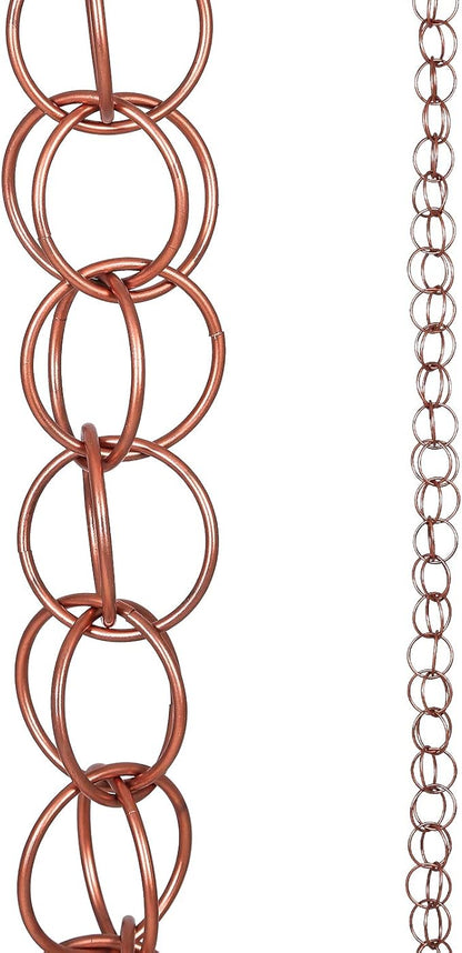 DUSVALLY Rain Chains for Outside Metal Double Loop, Rain Catcher Chain Decorative Garden Water Guide for Divert Water and Home Display, 8-1/2 Length, Gifts for Mom