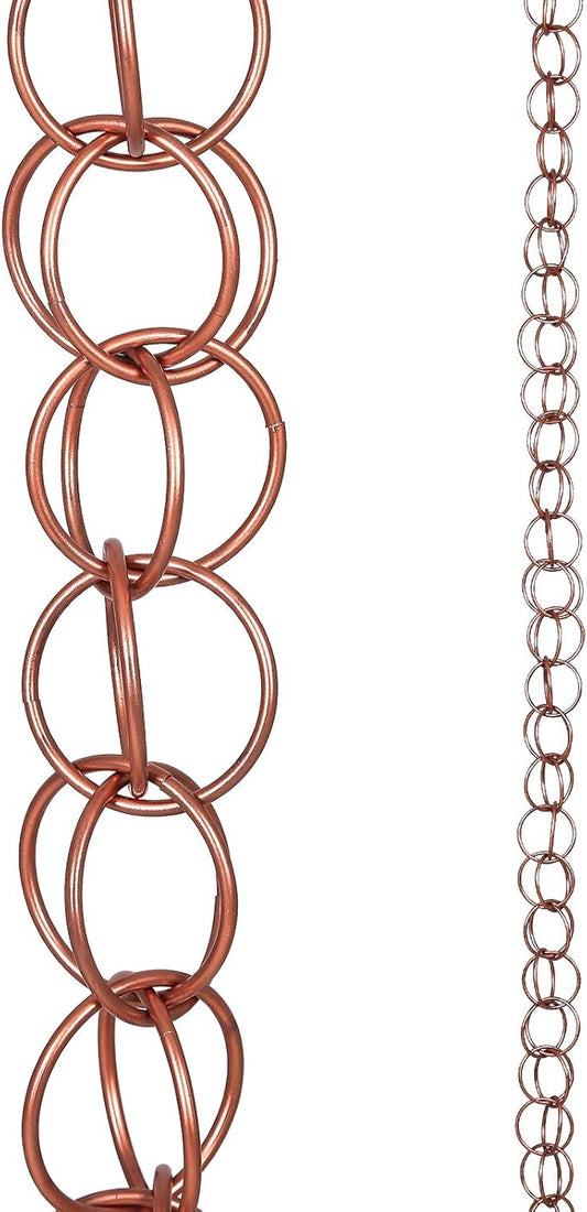 DUSVALLY Rain Chains for Outside Metal Double Loop, Rain Catcher Chain Decorative Garden Water Guide for Divert Water and Home Display, 8-1/2 Length, Gifts for Mom