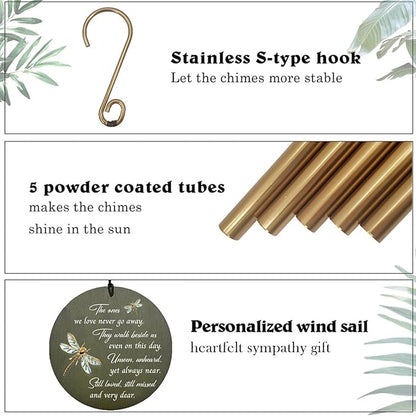 Personalized Wind Chime Outdoor Deep Tone, Large Bereavement Memorial Wind Chimes, Outdoor Mourning Wind Chimes, Gifts for Mothers, Garden Home Patio Hanging Decorations, Product in USA