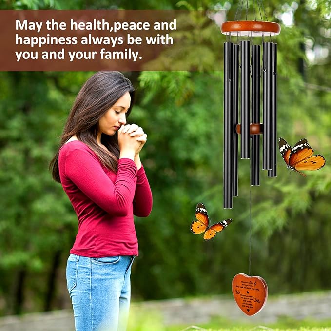 Sympathy Wind Chimes, 32" Memorial Wind Chime for Loss of Loved One Prime, Meaningful Condolence Bereavement Rememberance Gifts for Loss of Father Mother Outdoor Deco Garden