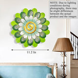 Metal Flowers Wall Decor Indoor Outdoor Metal Wall Art for Home Farmhouse Living Room Bedroom Bathroom Garden Decorations - Green
