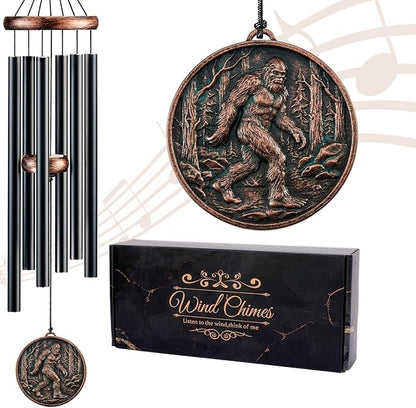 Bigfoot Wind Chimes for Outside - 32" Deep Tone Sasquatch Wind Chime Outdoor, Father's Day Christmas Birthday Gifts to Dad Grandpa, Big Foot Memorial Sympathy Wind Chimes Garden Yard Decor
