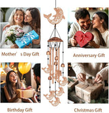 Wind Chimes for Outside, Dolphin Moon Aluminum Tube Windchime Melodious Melodic for Porch Patio Garden Decor, Unique Metal Memorial Wind Chimes Housewarming Gifts for Friends and Family