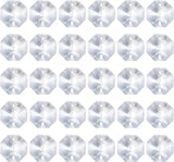 PATIKIL K9 Crystal Octagon Beads 2 Holes Pendants, 60 Pack 16mm Chandelier Prisms Parts Ornaments Hanging Beads for DIY Arts Crafts Decoration, Clear