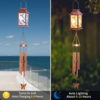 Hummingbird Outdoor Lantern House Wind Chime - A Gift for Outdoor courtyards and Gardens, Suitable for Women, Mothers, Grandmothers, Sisters and Friends, Birthdays, Christmas, and Mother's Day