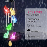 Cat Solar Wind Chimes for Outside - AIONASA Color Changing LED Solar Hanging Lights Outdoor, Waterproof Windchimes Outdoors Hanging Gifts for Mom Grandma Women, Home Garden Patio Yard Porch Decoration