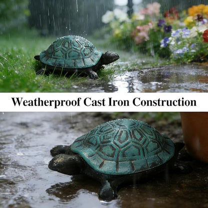 Cast Iron Turtle Hidden Key Holder for Outside
