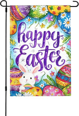 Easter Eggs Garden Flag Seasonal Double Sided 12 x 18 Inch Small Yard Flag for Indoor Outdoor Decor Holiday All Seasons