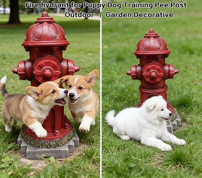 Fire Hydrant for Dogs to Pee On,Fire Hydrant for Dogs,Dog Fire Hydrant Pee Post for Yard,13.2 Inches Garden Fake Fire Hydrant Statue for Puppy Dog Training Pee Post Outdoor Decorative with 4 Stakes