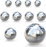 yarlung 10 Pack Stainless Steel Gazing Balls, 50-150 mm Garden Mirror Globe Floating Pond Sphere, Silver Polished Hollow Ball Reflective Ornament for Home Yard Outdoor Lawn Decoration