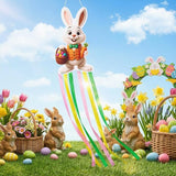 Soulchen Easter Bunny Windsock for Outside 40'' Windsocks for Easter Day Decorations Hanging Bunny for Farmhouse Garden Home Yard Decor