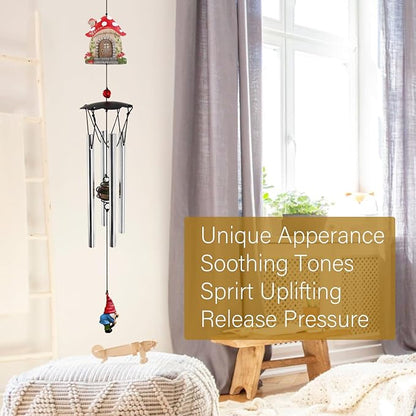 Wind Chimes for Outside 24" Mushroom Wind Chimes Outdoor Home Patio Garden Decor Windchimes Outdoors Gift Ideas for Women Mom Grandma Sisters