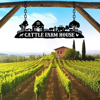 Personalized Metal Farm Sign, Customized Family Name Ranch Sign, Large Last Name Sign for Farmhouse Decoration, Outdoor Farm Wall Art, Welcome Sign, Entrance Gate Sign, Farm Lovers Gift, Garden Decor