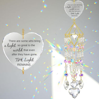 AceOrbit Memorial Gifts Crystal Suncatchers for Window Hanging Wind Chime Garden Suncatchers Rainbow Decor Sympathy Gifts for Loss of Family, Loved Ones, Funerals, Bereavement, Remembrance