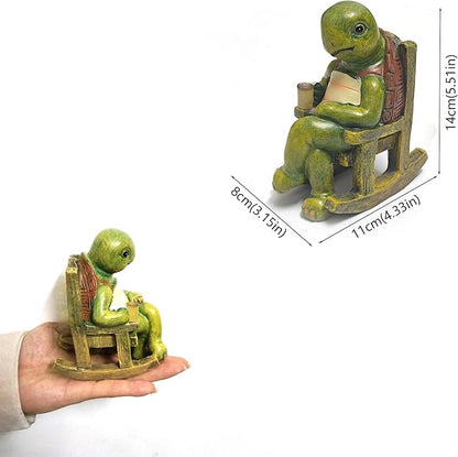 Solar Garden Statues Outdoor Decor,Turtle Figurine Solar Lights, Waterproof Solar Lantern for Balcony Patio Porch Lawn Yard Ornament Art - Gift Ideas for Gardening Grandma Women 5.51"x4.33"x3.15"