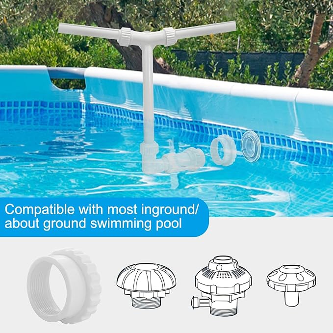 2-Pack Pool Fountain - Dual Spray + 5-Nozzle Water Fountains for Above and In-Ground Pools, 360° Adjustable Swimming Spa Accessories Decoration Summer Water Temperatures Cooling.