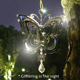 Phuryllic Wind Spinners Outdoor, Garden Decor, Bird Deterrents for Outside, 3D Metal Yard Decorations for Patio & Porch, Unique Gardening Gifts for Women & Moms - Butterfly Decor