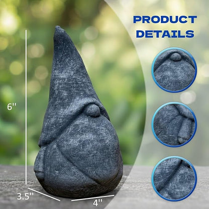 OLOMA Garden Gnome Statue Concrete Stone Outdoor Decor Heavy Weather Resistant Sculpture with Protective Resin Coating Sculpture Decorative Accent for Yard Patio Lawn Landscape Accent