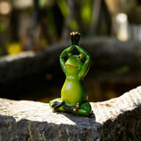 Funny Frog Statue Outdoor Decor for Garden, 5.15" Fairy Yard Figurines Home Sculptures for Lawn Patio Front Porch Backyard