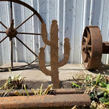 Rusty Metal Cactus Garden Stake, Iron Art Outdoor Decor, Rust Color Cactus, Suitable for Yard Decoration, Garden Ornament
