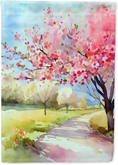 Caroline's Treasures Michigan Apple Blossoms in Watercolor Garden Flag Mailbox Flag Decorative Yard Flag Banner Outside Patio Artwork Yard Flower Beds, Garden Size, Multicolor