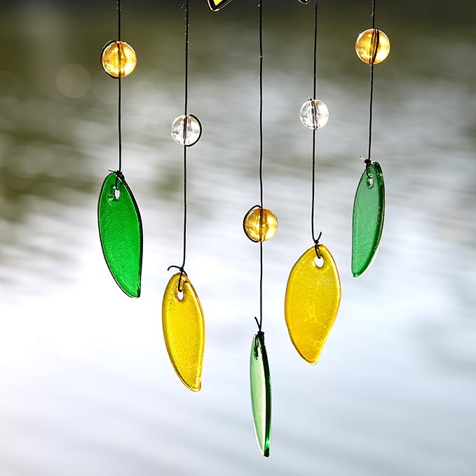 Stained Glass Suncatcher, Sunflower and Ladybug Window Hanging, 20 x 8 inches, Hand-Painted (Style 2)