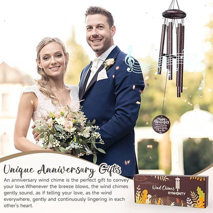 Anniversary Wind Chimes Gifts for him her,Romantic Anniversaries for Wife, Husband, Happy Anniversary Decorations