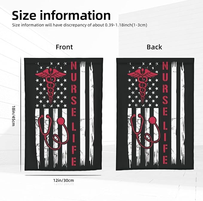 Nurse Garden Flag Double Sided Vertical 12×18 Inch Nurse Day Garden Flag Banners Double Sided For Lawn Patio Yard Garden Home Outdoor Decor -3