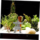 Toyvian Japanese Garden Decor Zen Garden Pavilion Ornaments Stone Pagoda Statue for Bonsai Decoration