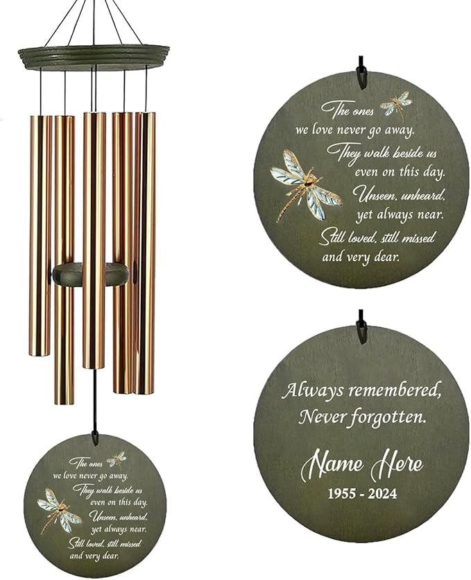 Personalized Wind Chime Outdoor Deep Tone, Large Bereavement Memorial Wind Chimes, Outdoor Mourning Wind Chimes, Gifts for Mothers, Garden Home Patio Hanging Decorations, Product in USA