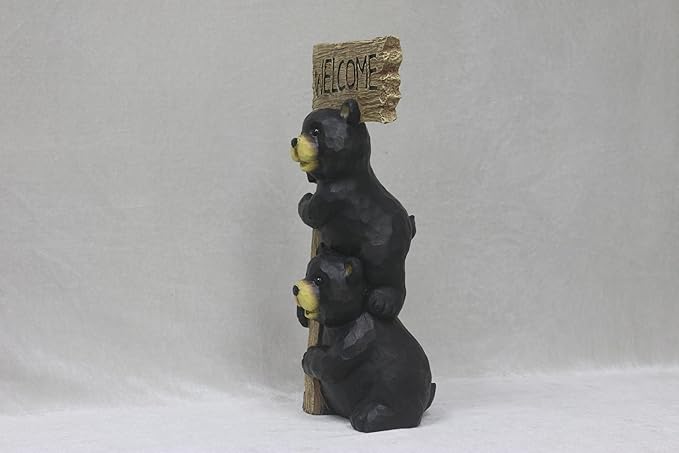 Stacking Bears with Welcome Sign for Garden or Home