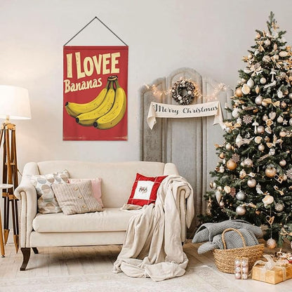 I Love Bananas Garden Flag Double Sided Flags For Room Outside Yard Flag Outdoor Banner Wall Art Hanging 12.5"X18"