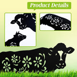 EZTZEN Cow Metal Garden Stakes Decorative,Cow Gifts for Women/Mom/Grandma/Men Cow Lovers Gifts,Black Cow Silhouette Statues Garden Decor for Outside,Outdoor Decor,Yard Art,Patio,Lawn Ornaments,2 Pack