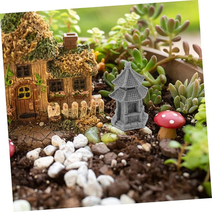 POPETPOP 3pcs Miniature Pavilion Statue Garden Decor for Bonsai Landscape Sandstone Garden Ornaments for Decoration