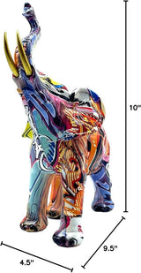 Colorful Elephant Statue Sculpture Frgurine Gift for Home Office Living Room Desktop Decoration Garden Figurines Outdoor Decor Frgurines (Large)