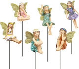 Fairy Garden Vintage Resin Fairy Figurines for Outdoor Garden Yard Lawn Supplies Home Decor Set of 6