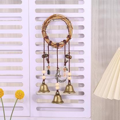 Witch Bells for Door Knob for Protection Hanging Bell Wind Chimes Handmade Decorative Bell for Boho Home Room Witchy Decor（Vintage）