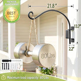 Lifyzoon Swivel Hanging Plant Bracket Outdoor: 22Inch Swivel Plant Hangers Bracket, 80lbs Weight Capacity - Rustproof Swivel Wall Hook for Large Bird Feeder, Birdhouse, Wind Chimes