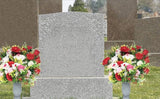Grave Decorations for Cemetery Vase for Flowers with Stakes and Floral Foam, Draining Holes - for Garden, Grave,Cemetery,Lawn, Yard - Memorial Grave Decorations - Nature Granite Colour