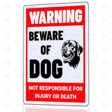 Beware of Dog Sign Labrador Metal Sign Warning Beware of Dog Signs for Fence Outdoor Farm Garden Gate Home Yard Decor 8x12 Inch