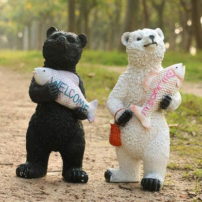 Garden Ornaments Decor Statue Outdoor,Garden Statue Animal Sculpture Garden Statue Ornament, Bear Resin Sculpture Ornament Garden Animal Statue Durable Resin Animal Sculpture Indoor Outdoor,