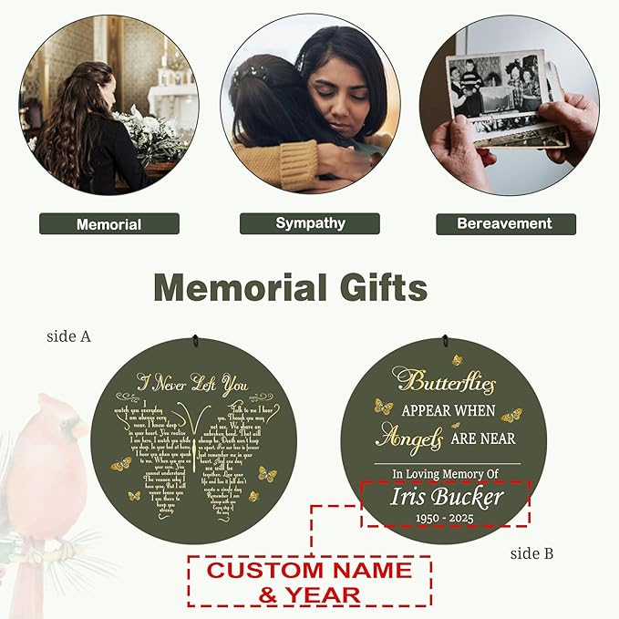 ASTARIN Memorial Wind Chimes Personalized, Bereavement Gift Ideas for Sympathy Loss of Lover Mother Father, 36 inch Deep Tone Wind Chimes Patio Decoration, in Memory of Loved One Gift(Produced in USA)